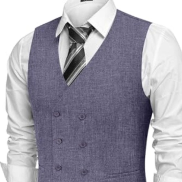 COOFANDY Double Breasted Suit Vest Lightweight Waistcoat Slim Fit Sz M Men - Picture 5 of 6
